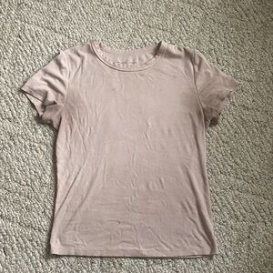 Women's Pink Ribbed Top